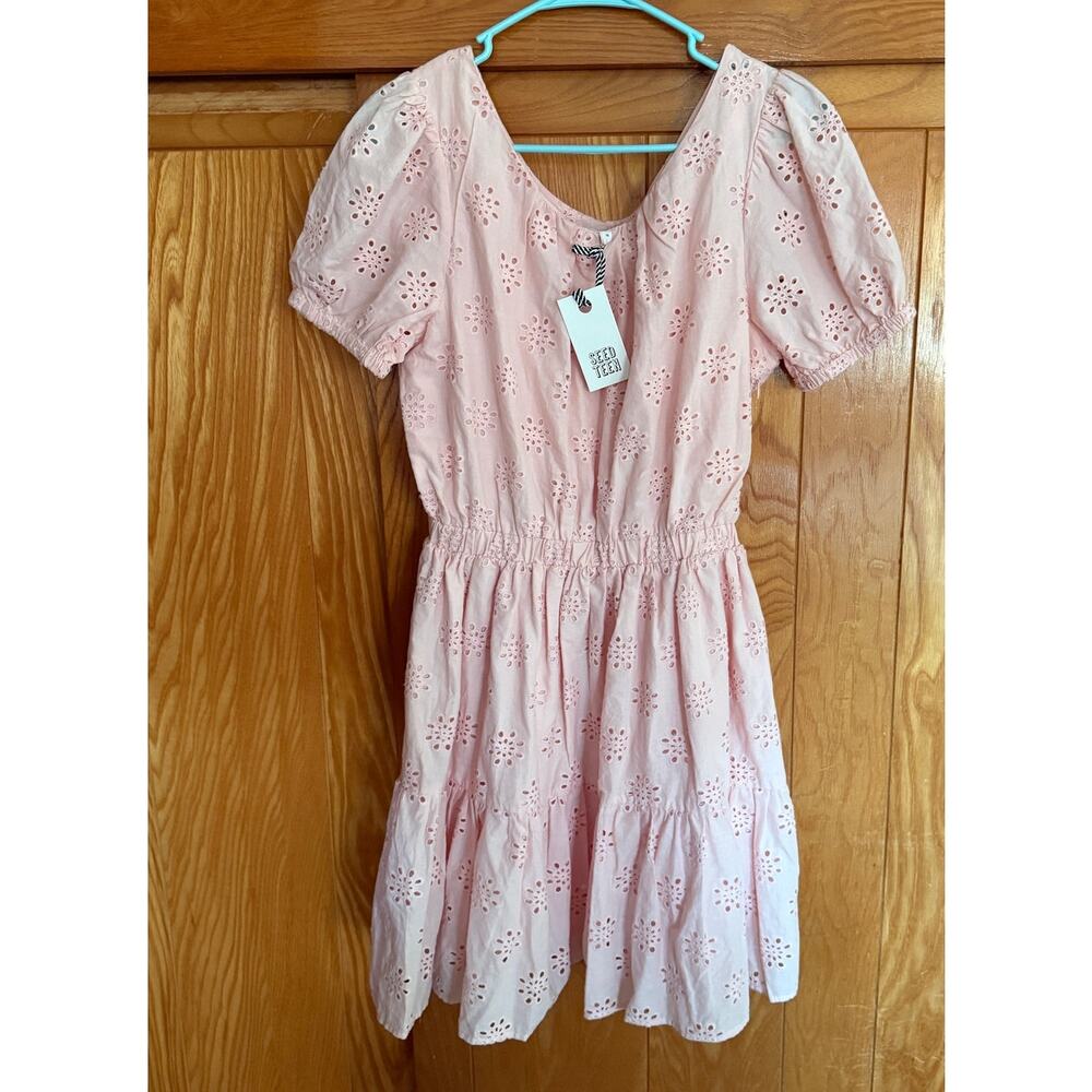 Seed Teen Pink Eyelet Broiderie Anglaise Mini Dress NWT, 16 - Picture 9 of 10